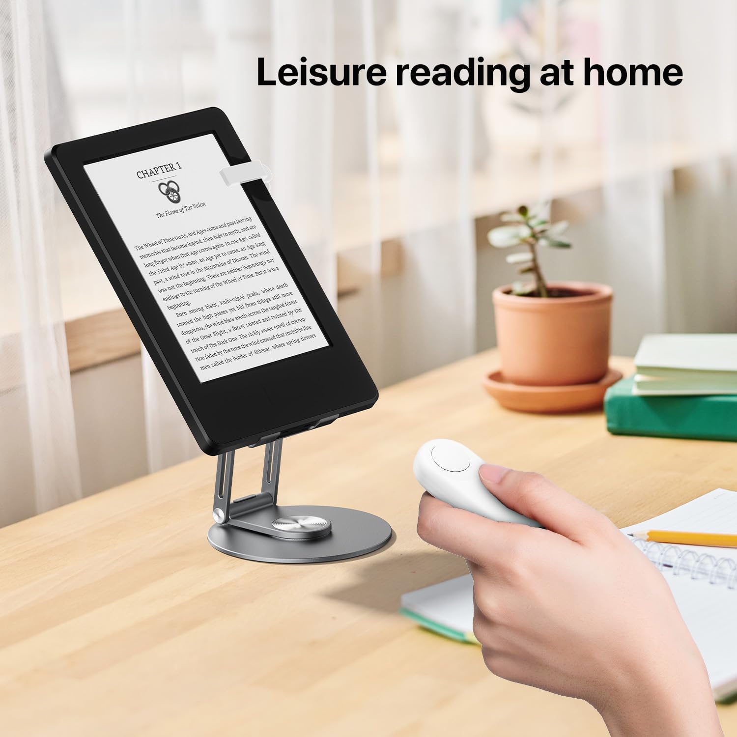 RF Remote Control Page Turner for Kindle Paperwhite Accessories Ipad Reading Kobo Surface Comics/Novels (White)