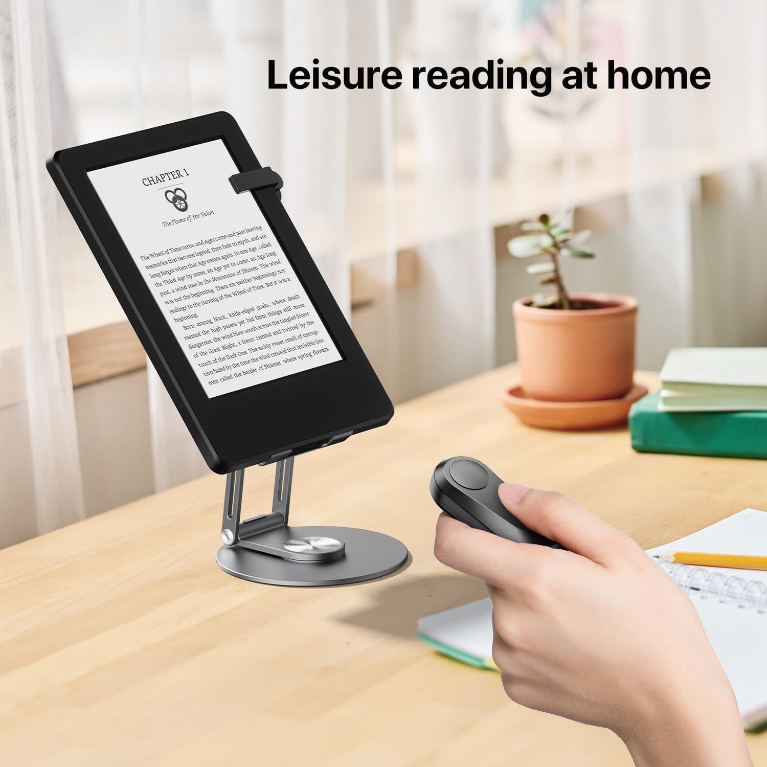 RF Remote Control Page Turner for Kindle Paperwhite Accessories Ipad Reading Kobo Surface Comics/Novels iPhone Tablets Android Taking Photos Camera Video Recording Remote (K2-Black)